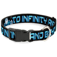 Load image into Gallery viewer, Plastic Clip Collar - Buzz Poses/Stars TO INFINITY AND BEYOND Black/Blues