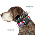 Load image into Gallery viewer, Plastic Clip Collar - Toy Story Buzz Lightyear Bounding Striping Red/White/Green/Purple