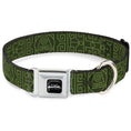Load image into Gallery viewer, AVATAR LAST AIRBENDER Title Logo Full Color Black/White Seatbelt Buckle Collar - Avatar Last Airbender Earth Element Symbol Black/Olive Green