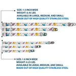 ADVENTURE TIME Title Logo Full Color White Seatbelt Buckle Collar - Adventure Time Finn and Jake Long Arms Dancing Pose White