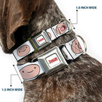 ADVENTURE TIME Title Logo Full Color White Seatbelt Buckle Collar - Adventure Time Finn Expression Blocks White
