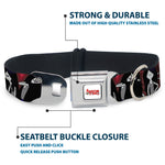 ADVENTURE TIME Title Logo Full Color White Seatbelt Buckle Collar - Adventure Time Marceline Poses Collage Reds