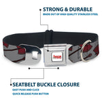 ADVENTURE TIME Title Logo Full Color White Seatbelt Buckle Collar - Adventure Time Marceline's Axe Bass Guitar Scattered Gray