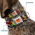 Load image into Gallery viewer, MARVEL COMICS Marvel Comics Logo Full Color Seatbelt Buckle Collar - Thor & Loki Poses/Retro Comic Books Stacked