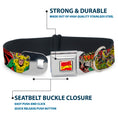 Load image into Gallery viewer, MARVEL COMICS Marvel Comics Logo Full Color Seatbelt Buckle Collar - Thor & Loki Poses/Retro Comic Books Stacked
