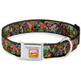 Load image into Gallery viewer, MARVEL COMICS Marvel Comics Logo Full Color Seatbelt Buckle Collar - Retro Marvel Comic Books Stacked CLOSE-UP