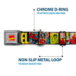 MARVEL COMICS Marvel Comics Logo Full Color Seatbelt Buckle Collar - MARVEL/Retro Comic Panels Black/Yellow