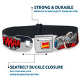 Load image into Gallery viewer, Marvel Comics Logo Full Color Seatbelt Buckle Collar - Classic ANT-MAN 3-Poses/Comic Stacked Grays/Black/Red