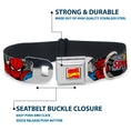 Load image into Gallery viewer, MARVEL COMICS Marvel Comics Logo Full Color Seatbelt Buckle Collar - THE AMAZING SPIDER-MAN Stacked Comic Books/Action Poses