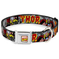 Load image into Gallery viewer, Marvel Comics Seatbelt Buckle Collar - THE MIGHTY THOR Action Poses