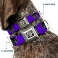 Load image into Gallery viewer, Seatbelt Buckle Collar - Black Panther Avengers Icon Purple/White/Black