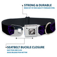 Load image into Gallery viewer, Black Panther Avengers Icon Black/Silver Seatbelt Buckle Collar - Black Panther Avengers Icon Outline Black/Purple