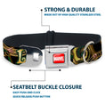 Load image into Gallery viewer, MARVEL UNIVERSE MARVEL Full Color Red White Seatbelt Buckle Collar - LOKI Poses Black/Gold/Green