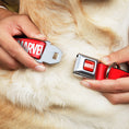 Load image into Gallery viewer, MARVEL Full Color Red/White Seatbelt Buckle Collar - MARVEL Red Brick Logo Red/White