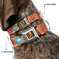 Load image into Gallery viewer, Avengers A Logo Full Color Black/Orange Seatbelt Buckle Collar - Marvel 9-Avengers Halloween Jack-O-Lantern Pumpkin Icons Scattered Orange