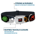 Load image into Gallery viewer, MARVEL AVENGERS Logo Full Color Black/Red/White Seatbelt Buckle Collar - Marvel Avengers Superhero Logos Black/Multi Color