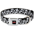 Load image into Gallery viewer, MARVEL AVENGERS MARVEL AVENGERS Logo Full Color Black Red White Seatbelt Buckle Collar - Avengers "A" Logo Weathered Black/White