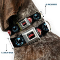 Load image into Gallery viewer, MARVEL AVENGERS MARVEL AVENGERS Logo Full Color Black Red White Seatbelt Buckle Collar - 9-Avenger Icons Black/Multi Color