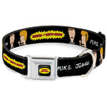 BEAVIS AND BUTT-HEAD Title Logo Full Color Black/Yellow/Red Seatbelt Buckle Collar - BEAVIS AND BUTT-HEAD Title Logo and Pose Black