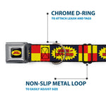 BEAVIS AND BUTT-HEAD Title Logo Full Color Black/Yellow/Red Seatbelt Buckle Collar - BEAVIS AND BUTT-HEAD Title Logo Checker Black/Red/Yellow