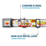 Beavis and Butt-Head BURGER WORLD Logo Full Color White Seatbelt Buckle Collar - BEAVIS AND BUTT-HEAD Burger World Icons Collage White