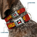 THE BIG BANG THEORY Full Color Black White Red Seatbelt Buckle Collar - BAZINGA! Red/Gold/Black