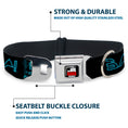 Load image into Gallery viewer, THE BIG BANG THEORY Full Color Black White Red Seatbelt Buckle Collar - Sheldon/BAZINGA! Black/Blue Glow