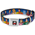 Load image into Gallery viewer, THE BIG BANG THEORY Full Color Black White Red Seatbelt Buckle Collar - The Big Bang Theory Superhero Characters Group Blue Dot Fade