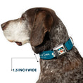 Load image into Gallery viewer, Beach Dawg Care Paw Logo Full Color Black Seatbelt Buckle Collar - BEACH DAWG CARE ALL DOGS ARE EQUAL Turquoise/White
