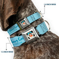 Load image into Gallery viewer, Beach Dawg Care Paw Logo Full Color Black Seatbelt Buckle Collar - BEACH DAWG CARE ALL DOGS ARE EQUAL Blues