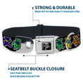 Load image into Gallery viewer, Grateful Dead Bear Seatbelt Buckle Collar - Dancing Bears Black/Multi Color