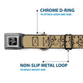 Load image into Gallery viewer, Grateful Dead Bear Seatbelt Buckle Collar - Dancing Bears Tan/Black