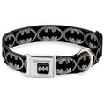 Load image into Gallery viewer, Batman Black Silver Seatbelt Buckle Collar - Batman Shield Black/Silver