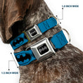 Load image into Gallery viewer, Batman Black Silver Seatbelt Buckle Collar - Bat Signal-3 Blue/Black/Blue