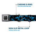 Load image into Gallery viewer, Batman Black/Silver Seatbelt Buckle Collar - Bat Signals Stacked Blue/Black
