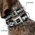 Load image into Gallery viewer, Batman Black Silver Seatbelt Buckle Collar - Batman Action Verbiage Black/White