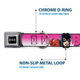 Load image into Gallery viewer, Batman Black/Silver Seatbelt Buckle Collar - BATGIRL Bubble Letters w/Stars Pink/White