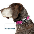 Load image into Gallery viewer, Batman Black/Silver Seatbelt Buckle Collar - BATGIRL Bubble Letters w/Stars Pink/White