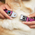 Load image into Gallery viewer, Batman Black/Silver Seatbelt Buckle Collar - BATGIRL Bubble Letters w/Stars Pink/White