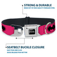 Load image into Gallery viewer, Batman Black Silver Seatbelt Buckle Collar - Bat Signal-3 Fuchsia/Black/Fuchsia