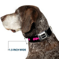 Load image into Gallery viewer, Batman Black Silver Seatbelt Buckle Collar - Batman Signal Black/Fuchsia