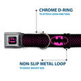 Load image into Gallery viewer, Batman Shield Full Color Black/Hot Pink Seatbelt Buckle Collar - Batman Shield/Chainlink Black/Hot Pink