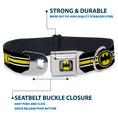 Load image into Gallery viewer, Bat Signal Black/White/Yellow Seatbelt Buckle Collar - BATMAN/Bat Signal Triple Stripe Black/White/Yellow