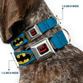 Load image into Gallery viewer, Batman Full Color Black Yellow Seatbelt Buckle Collar - Bat Signal-3 Blue/Black/Yellow