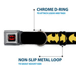Batman Full Color Black Yellow Seatbelt Buckle Collar - Bat Signal-1 Black/Yellow