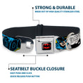 Load image into Gallery viewer, Batman Full Color Black Yellow Seatbelt Buckle Collar - Batman Scene1