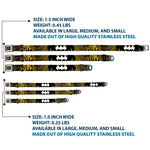 Batman Full Color Black Yellow Seatbelt Buckle Collar - BATMAN w/Bat Signals & Flying Bats Yellow/Black/White