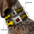 Load image into Gallery viewer, Batman Full Color Black Yellow Seatbelt Buckle Collar - Batman Shield CLOSE-UP Sketch Black/Yellow