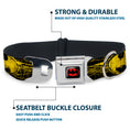 Load image into Gallery viewer, Batman Full Color Black Yellow Seatbelt Buckle Collar - Batman Shield CLOSE-UP Sketch Black/Yellow
