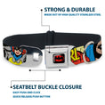 Load image into Gallery viewer, Batman Full Color Black Yellow Seatbelt Buckle Collar - BATGIRL in Action w/Face CLOSE-UP